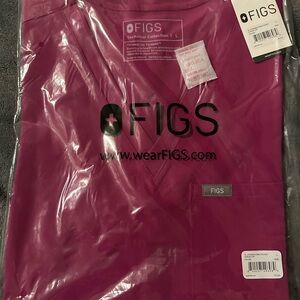 Figs Catarina Scrub Top, Large, Raspberry Sorbet